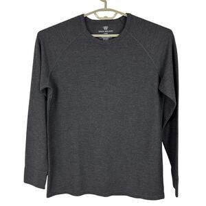 Mack Weldon Warmknit Waffle Long Sleeve Crew Large Charcoal Heather